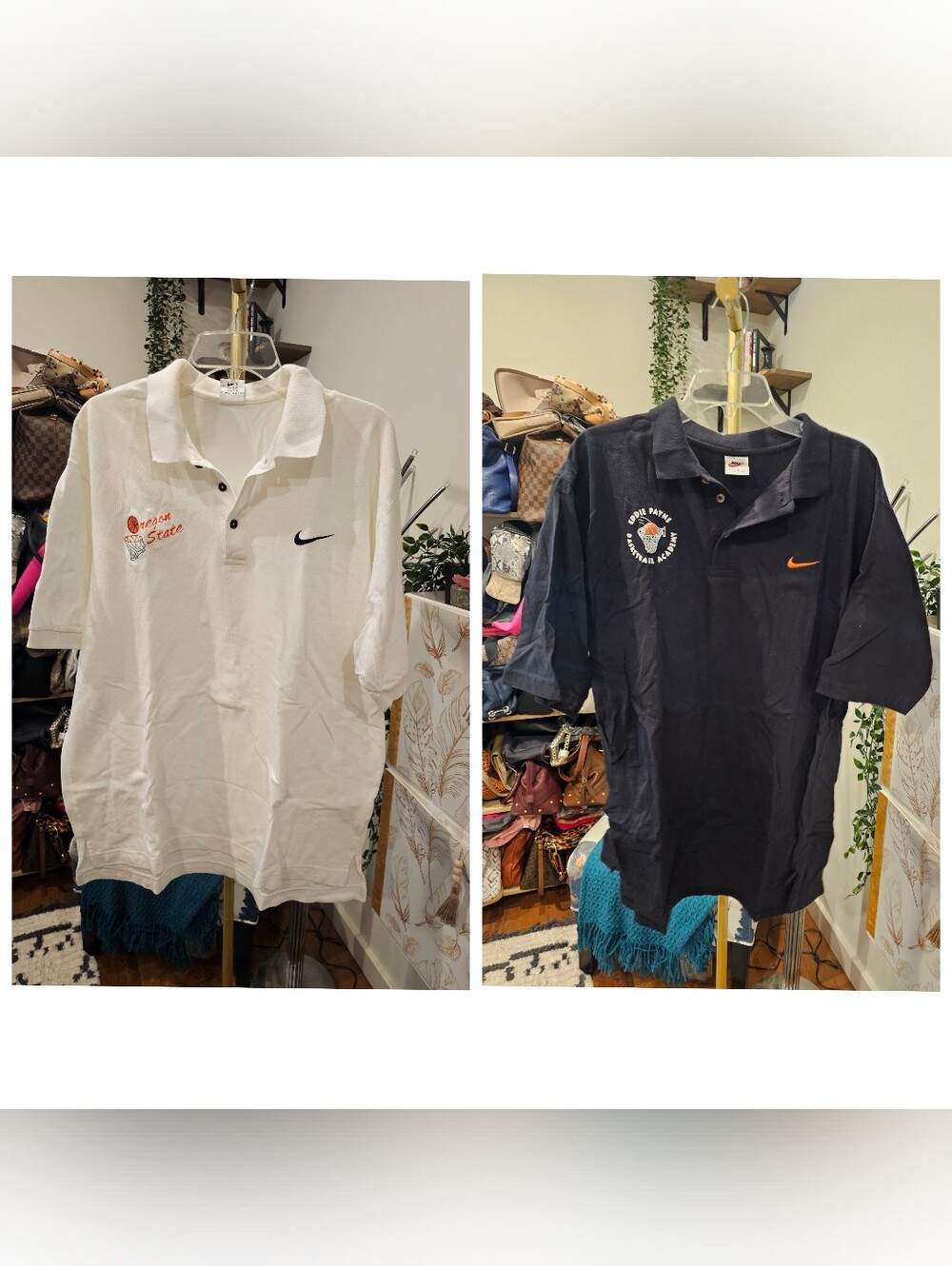 Vintage Nike Men’s White Oregon State & Black Polo Shirt Set